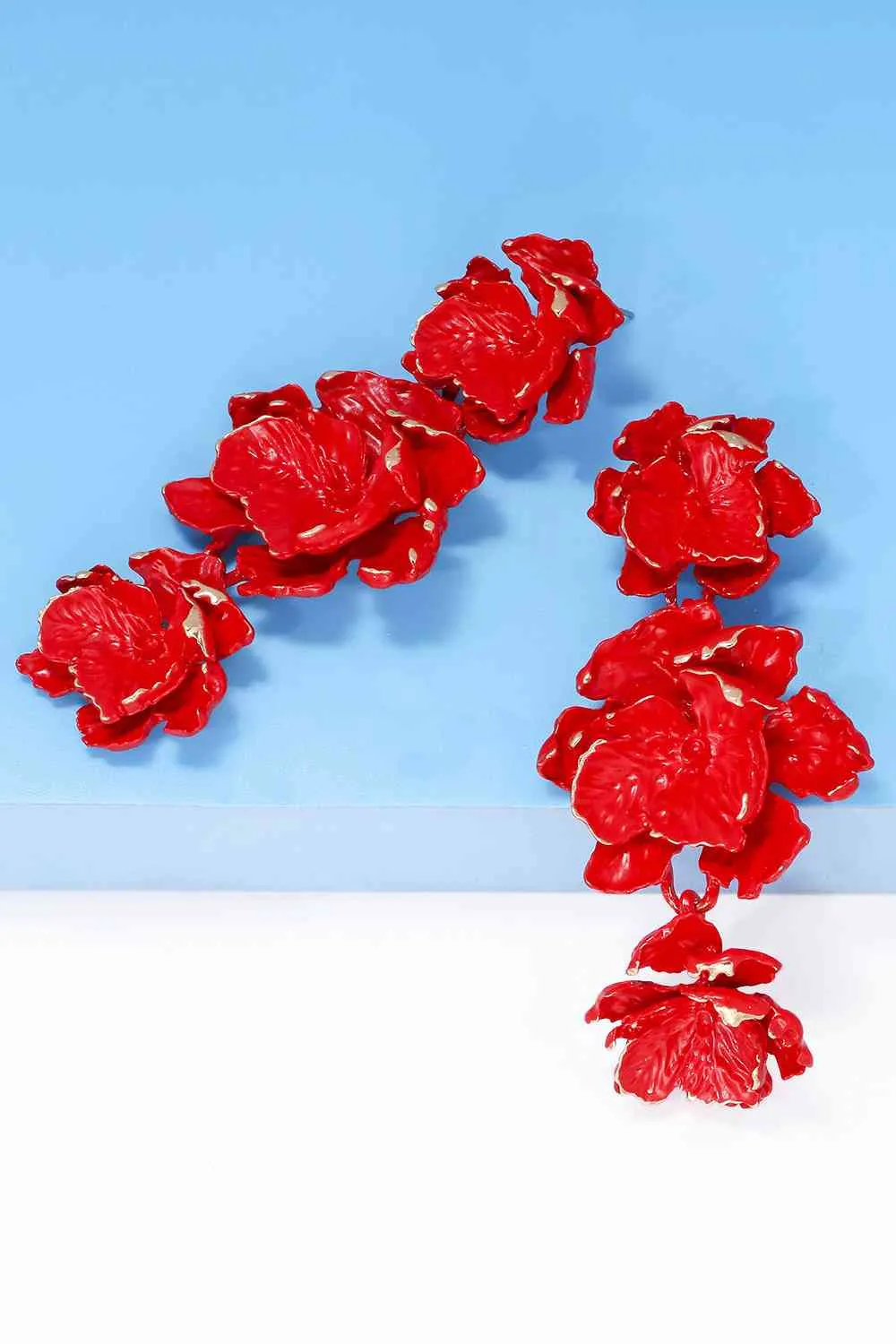 Flower Shape Zinc Alloy Dangle Earrings