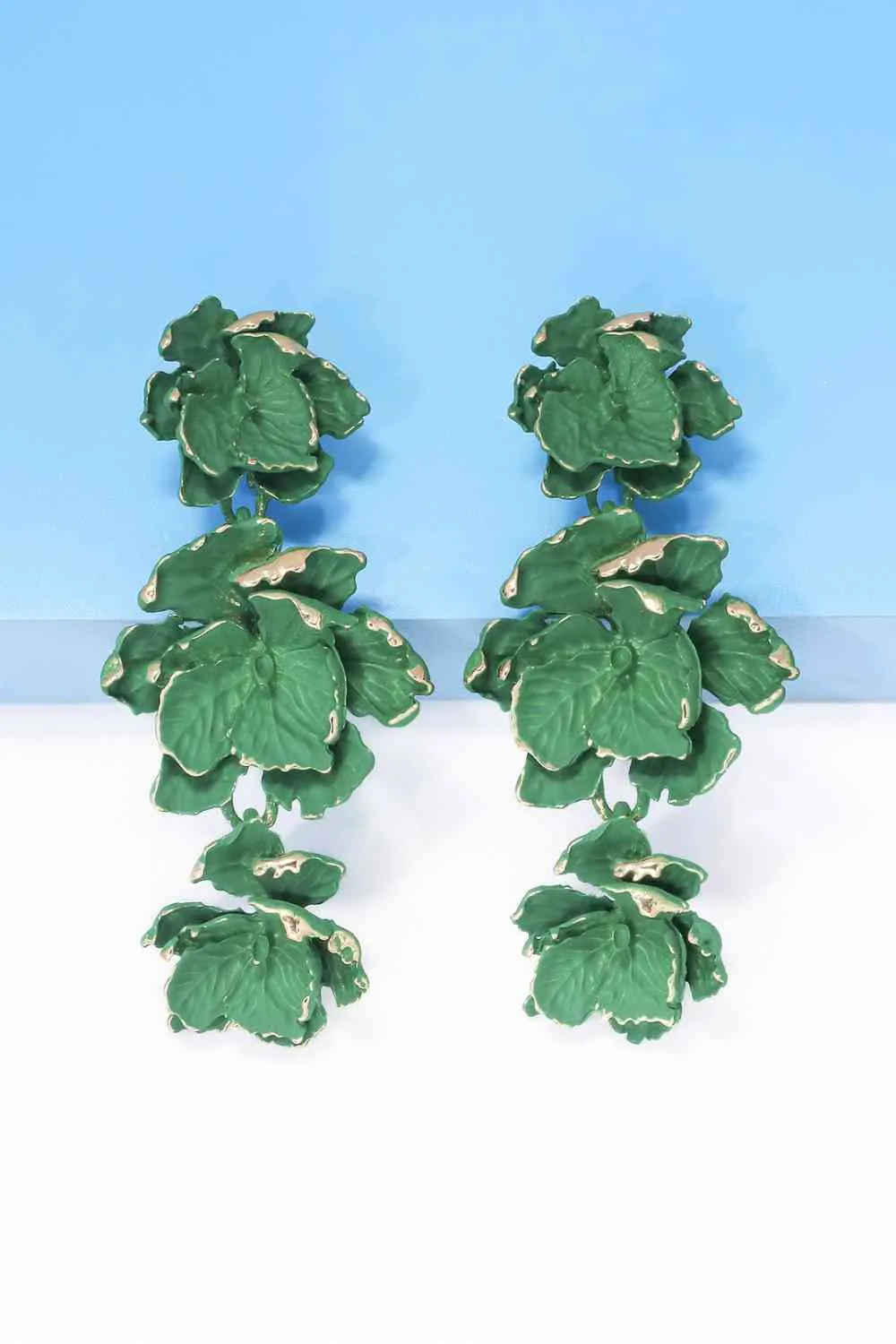 Flower Shape Zinc Alloy Dangle Earrings