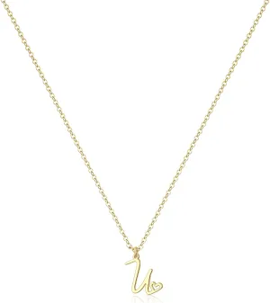 Foxgirl Gifts for Women-Mom Gold Initial Necklaces for Women Personalized Letter A-Z Pendant Necklace Simple Cute Tiny Monogram Necklaces 14K Gold Plated Choker Necklaces Gold Jewelry