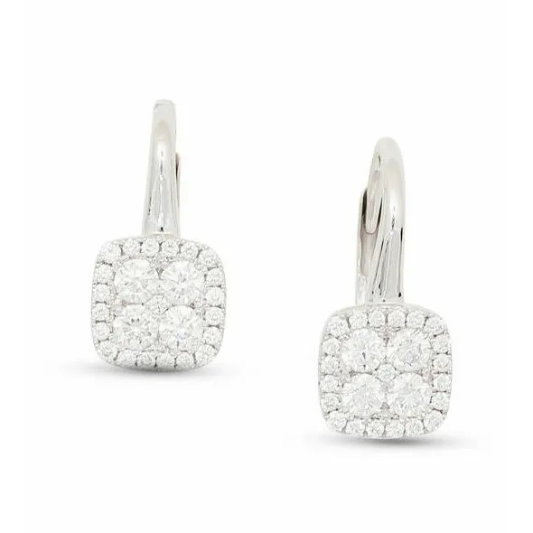 Frederic Sage 14K White Gold Firenze II Cushion Shaped Diamond Earrings