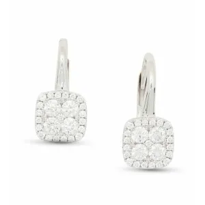 Frederic Sage 14K White Gold Firenze II Cushion Shaped Diamond Earrings
