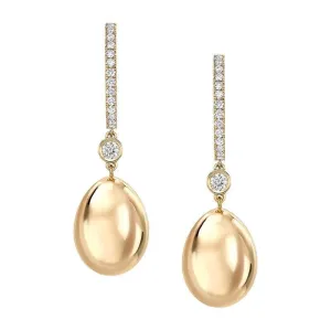 FSsence 18ct Yellow Gold Diamond Simple Earrings