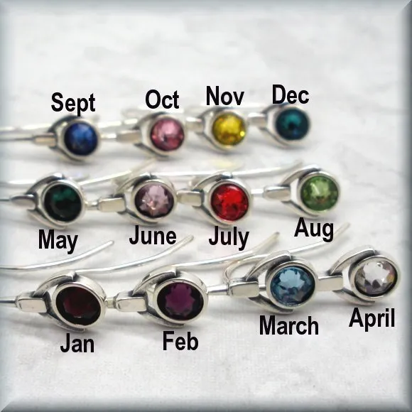 Garnet Crystal Earrings - January Birthstone