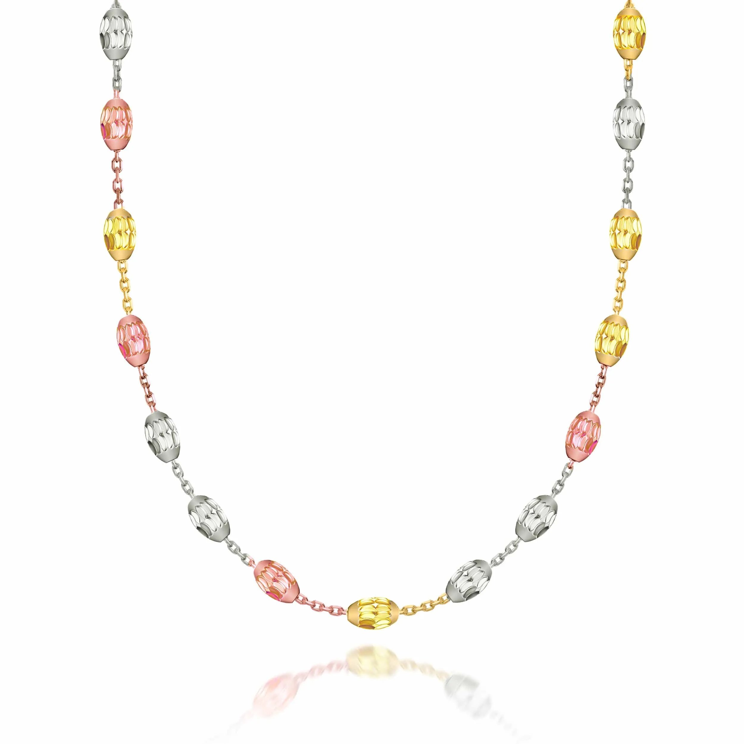 Geobeads Mixed Necklace Sterling Silver