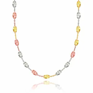 Geobeads Mixed Necklace Sterling Silver