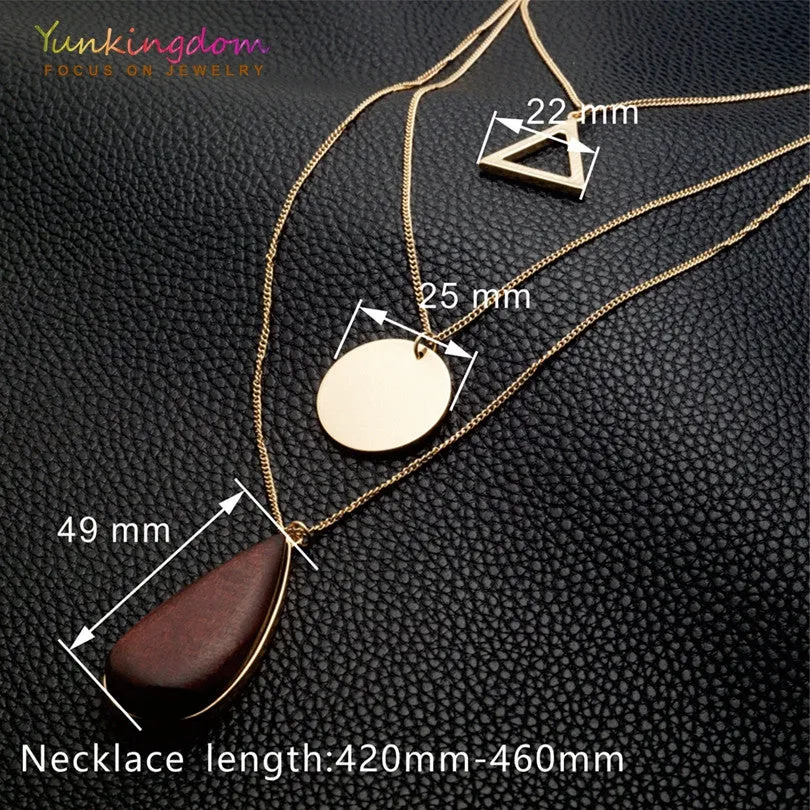 Geometric Wooden beads Choker Necklace for Women