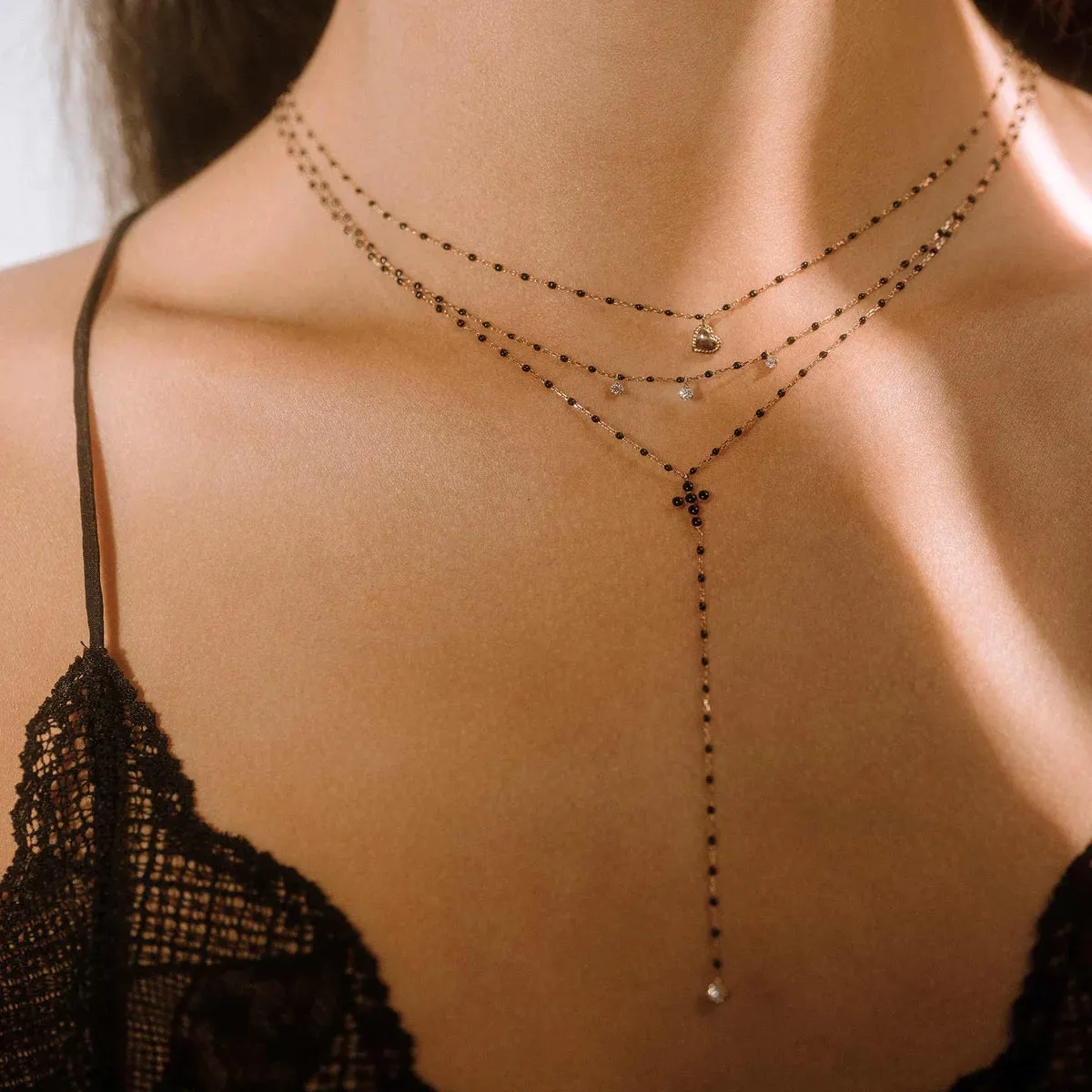 Gigi Clozeau Pearled Cross Rosary 16.5"