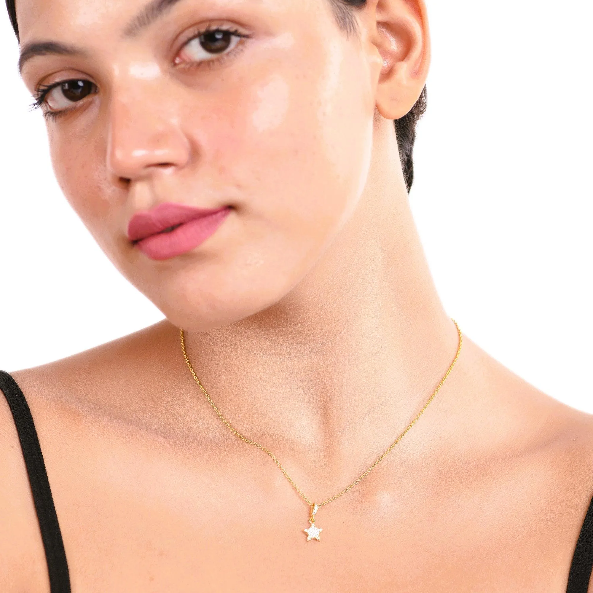 Gleaming Star Studded Silver Necklace - From Purl