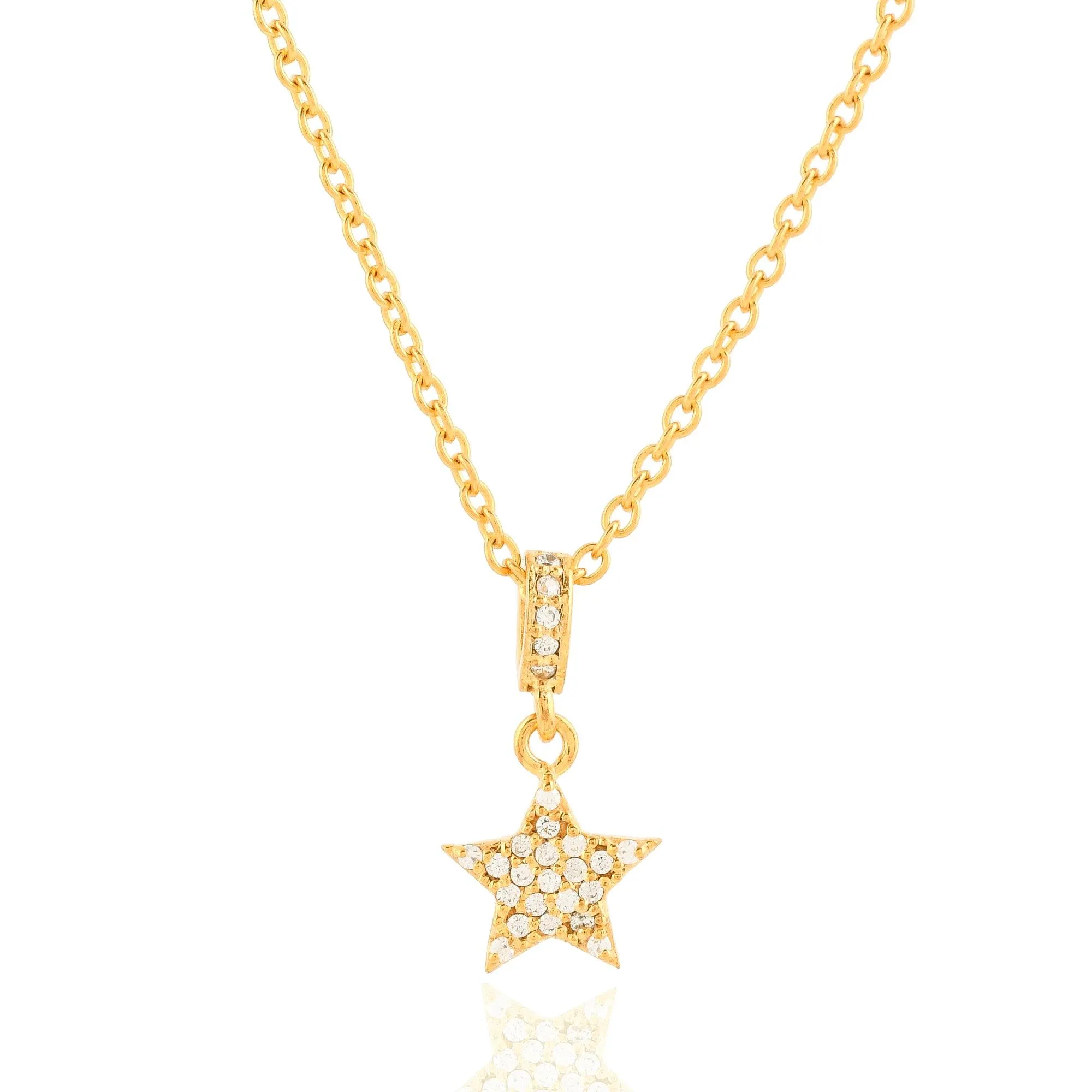 Gleaming Star Studded Silver Necklace - From Purl