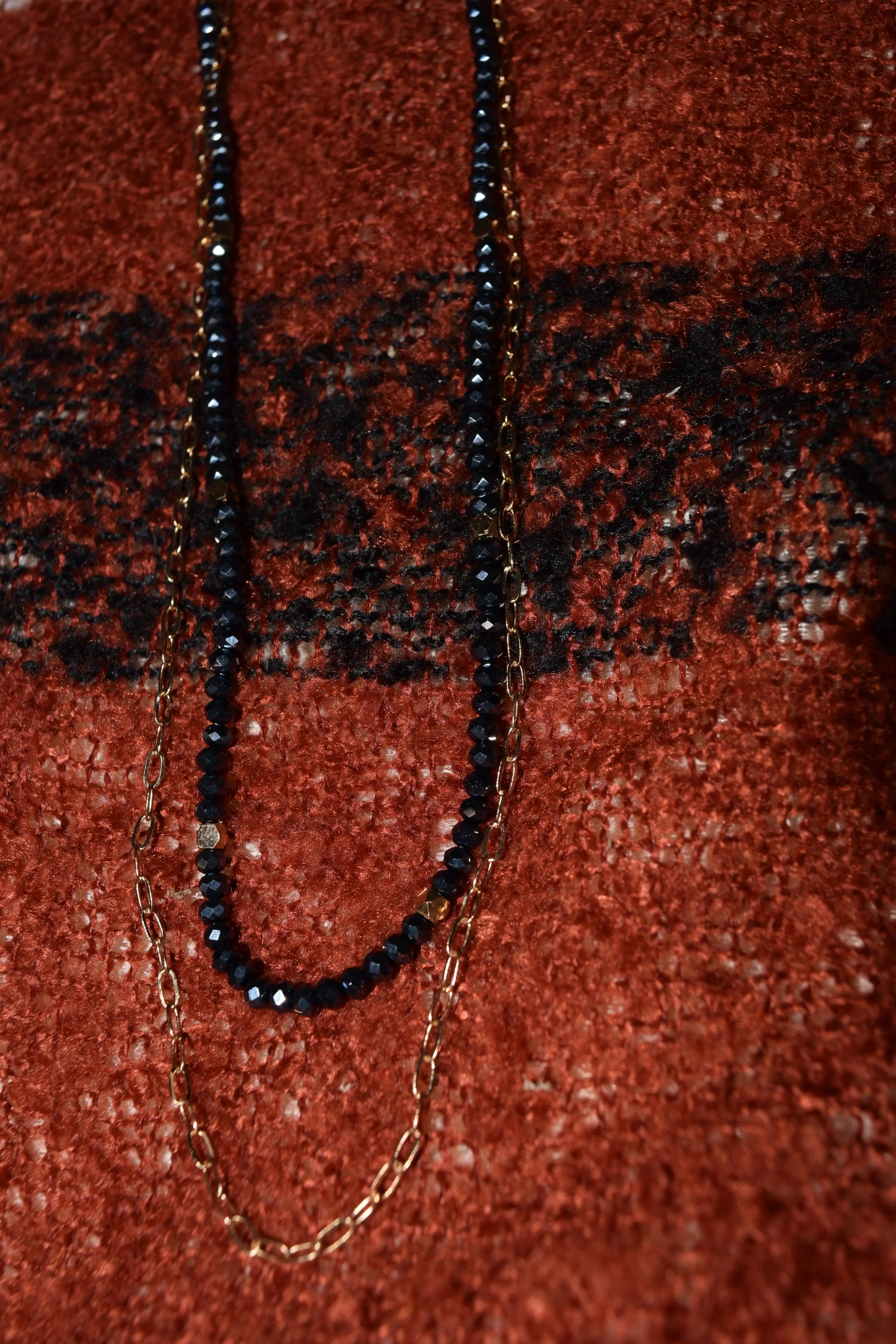 Glitz, Glam, Simple Strands Double Beaded Necklaces (two colors)