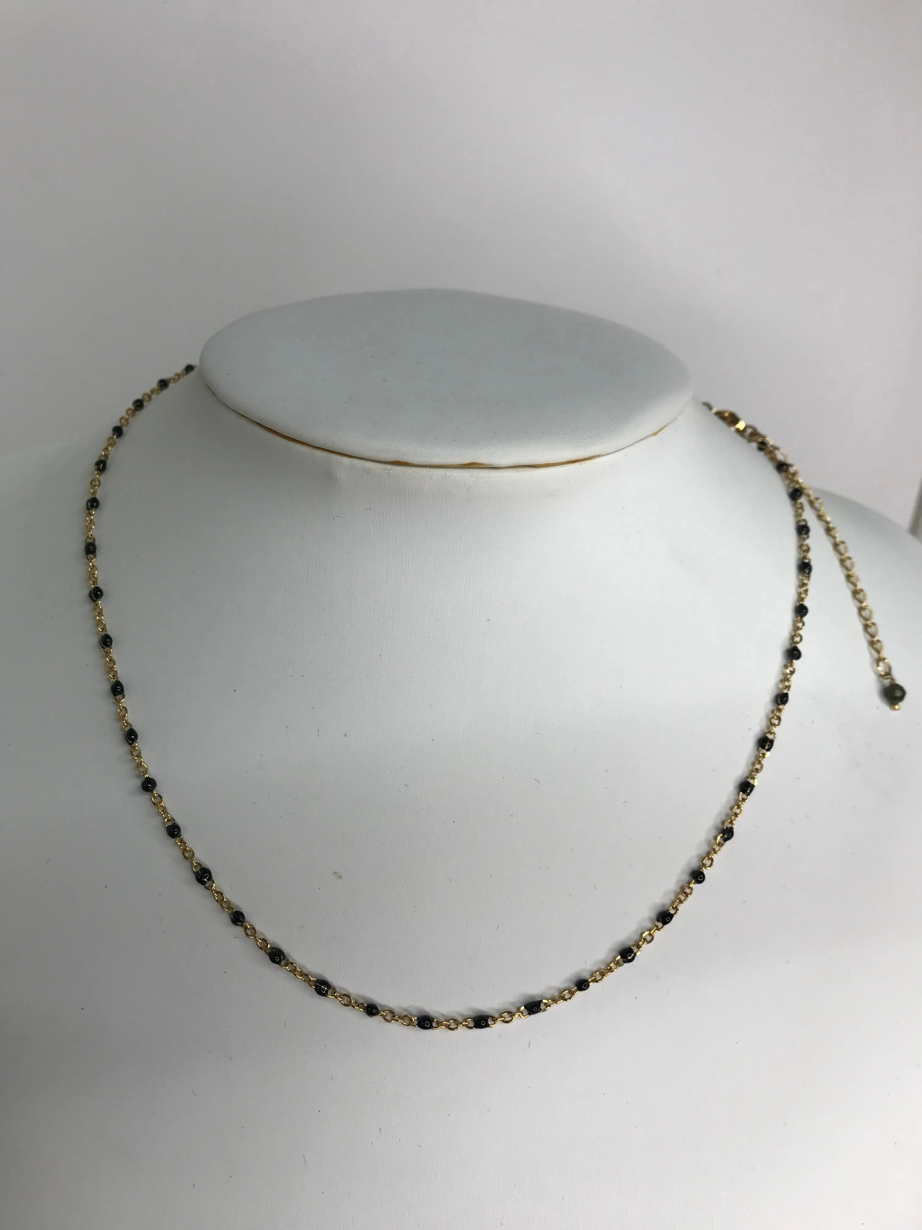 Gold 7" Necklace w/stones