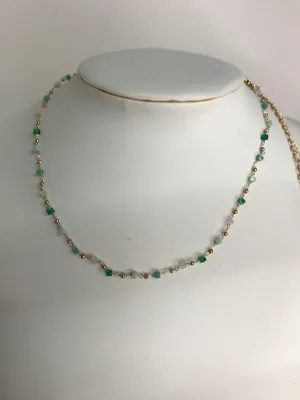 Gold 7" Necklace w/stones