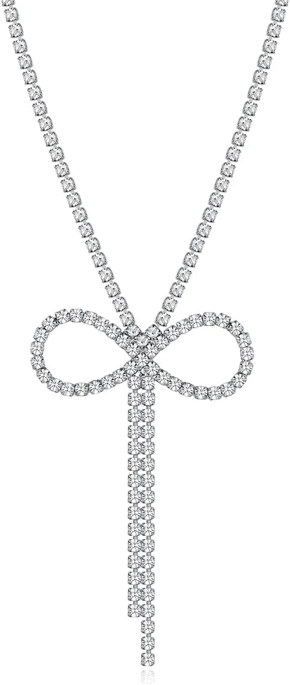 Gold And Silver Bow Necklaces For Women
