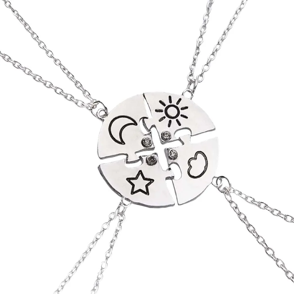 Gold and Silver Matching Necklaces for Women Best Friend Birthday Gifts for Sister Long Distance Friendship Gifts Necklaces
