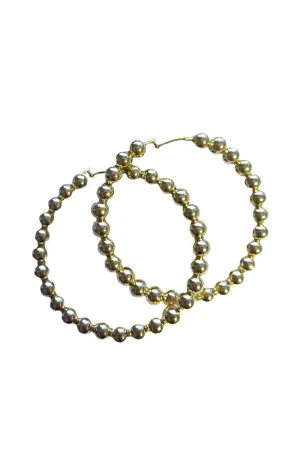 Gold Beaded Hoop 2.5"