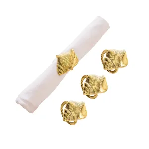 Gold Conch Shell Napkin Ring, Set of 4