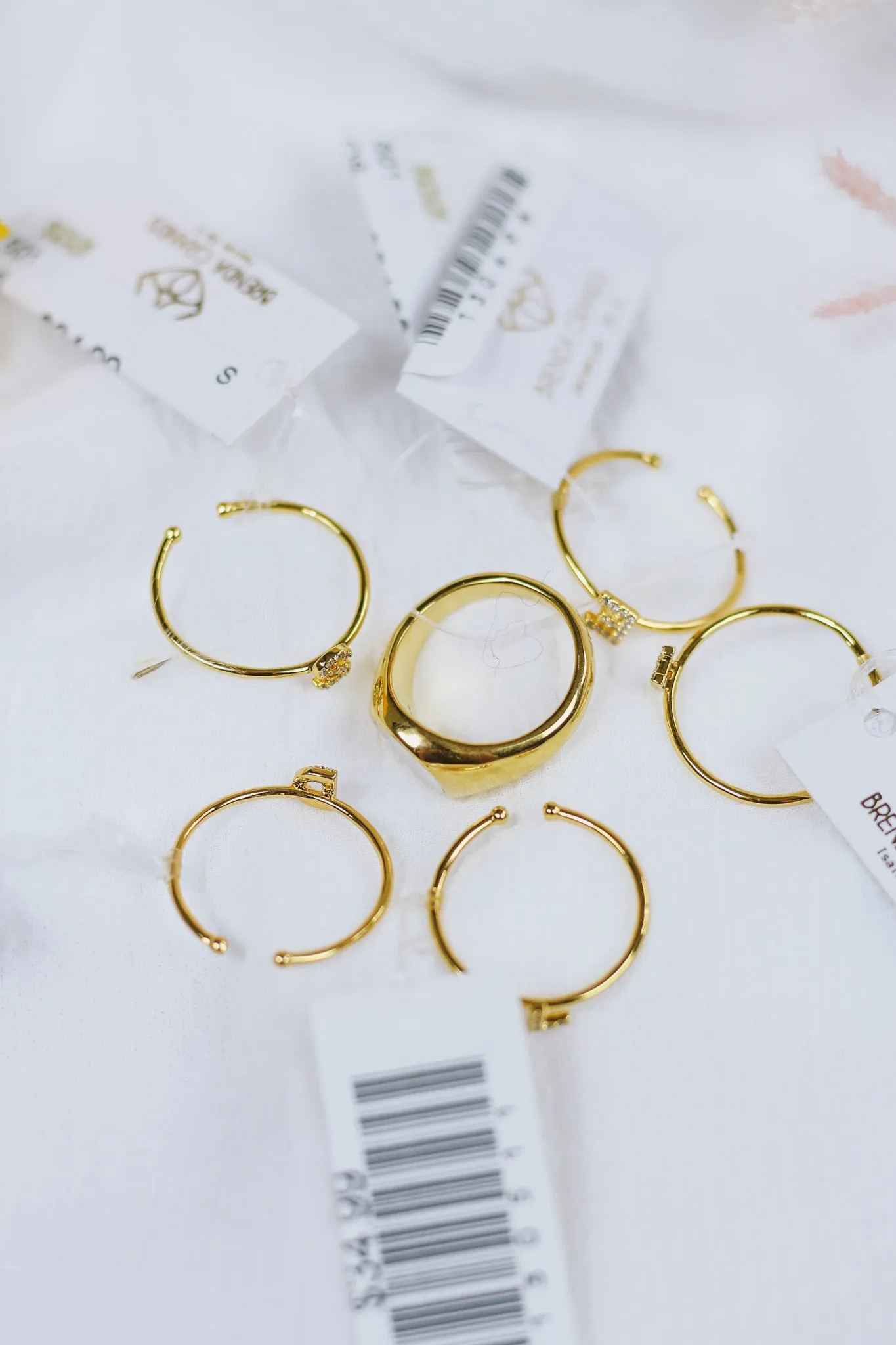 Gold D Initial Ring