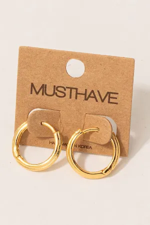 Gold Dipped Simple Hinge Hoop Earrings