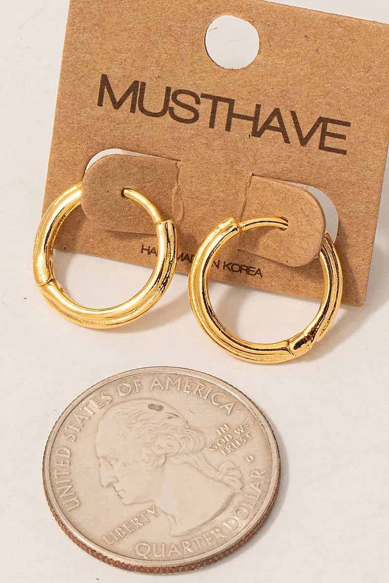 Gold Dipped Simple Hinge Hoop Earrings