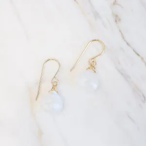 Gold Filled 10mm Rainbow Moonstone Drop Earring