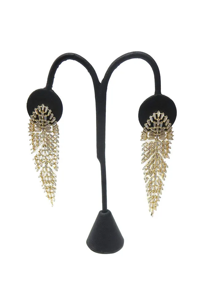 Gold Leaf Shape Drop Earrings