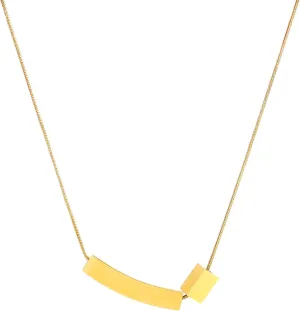 Gold Necklace for Women, 18K Gold Plated Dainty Geometry Choker Necklaces Cute Minimalist Quadrate Necklaces Gold Jewelry for Women