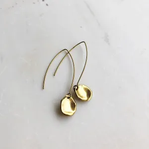 Gold Petal Drop Earrings