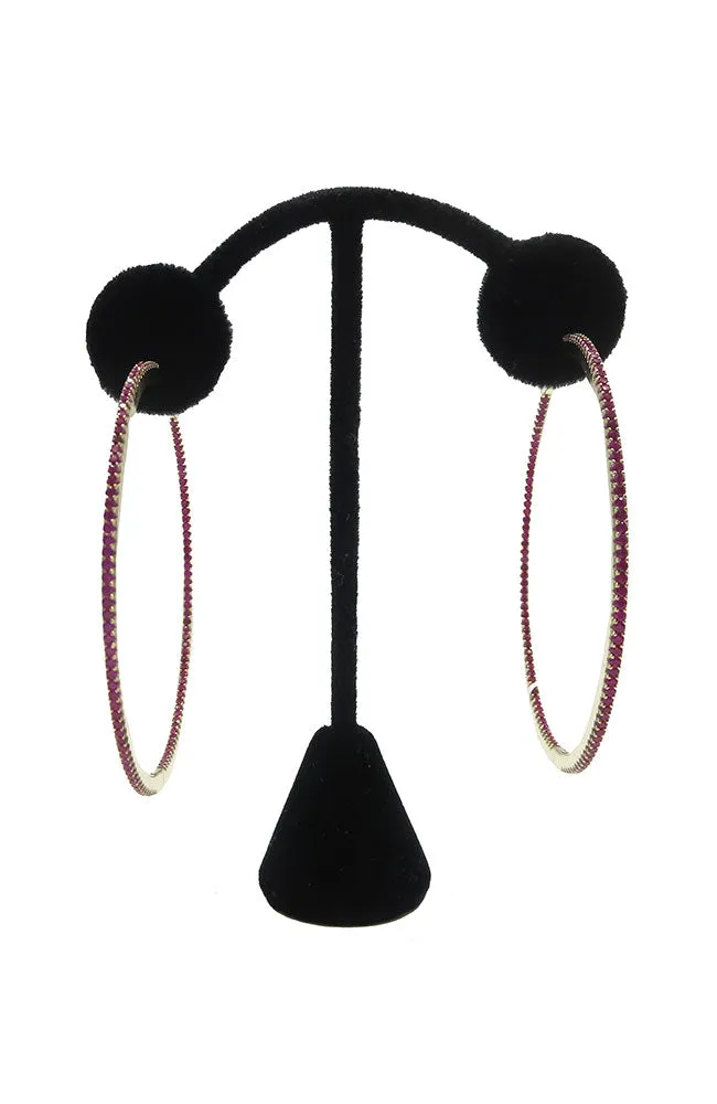 Gold Pink Hoops Lg.
