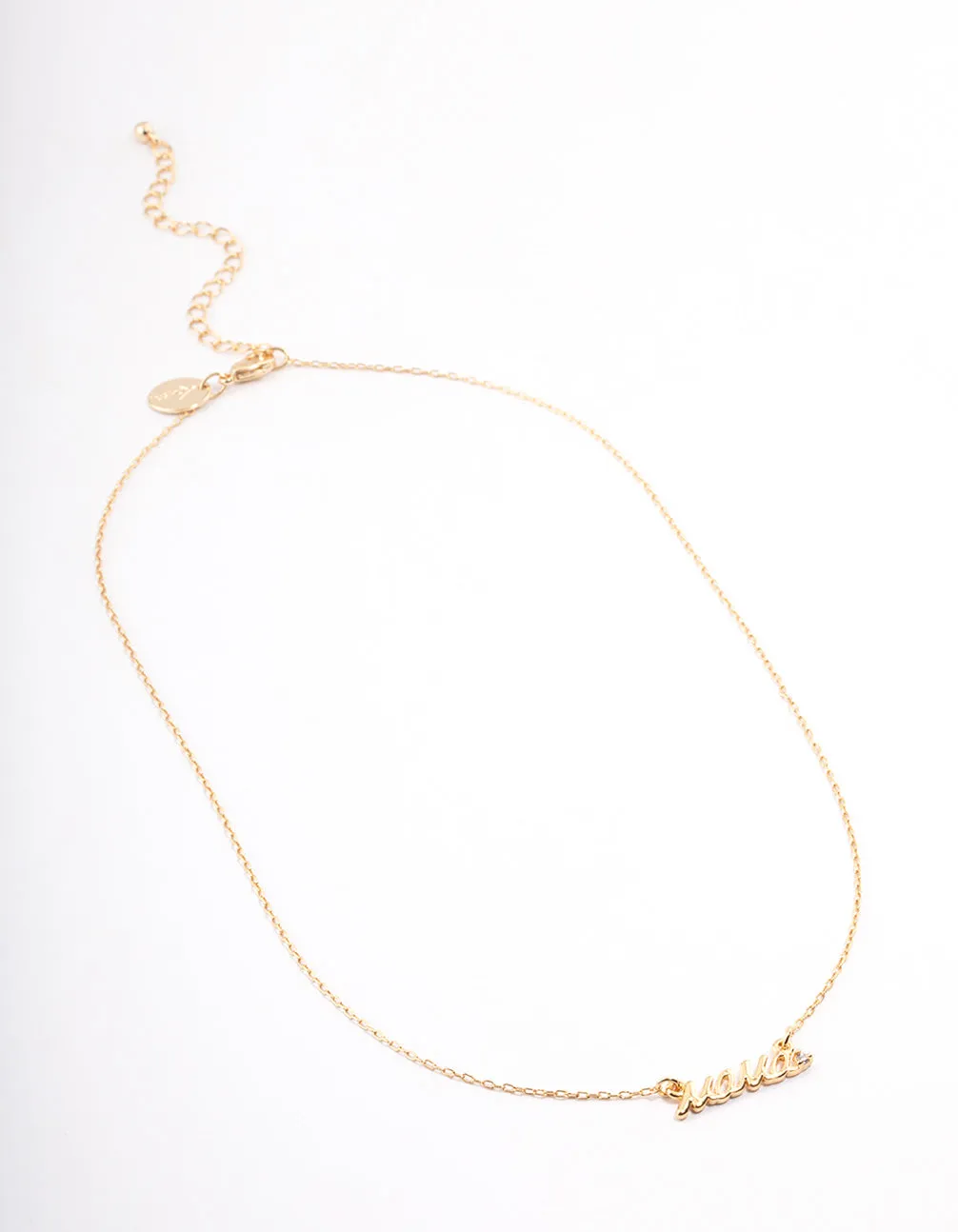 Gold Plated 'Mama' Cubic Zirconia Necklace