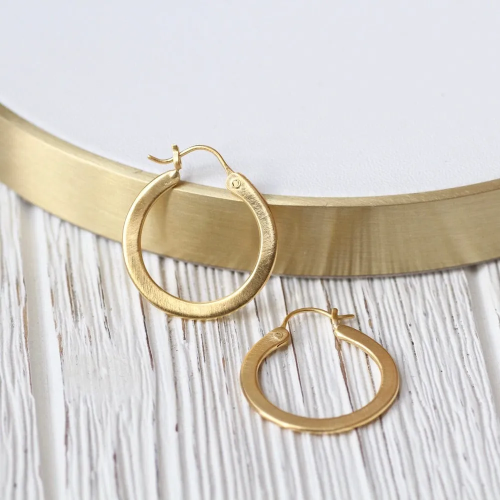 Gold Plated Small Flat Hoop