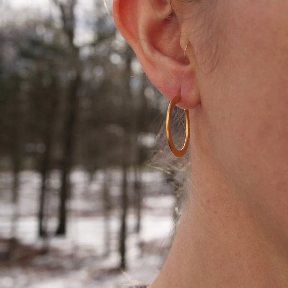 Gold Plated Small Flat Hoop