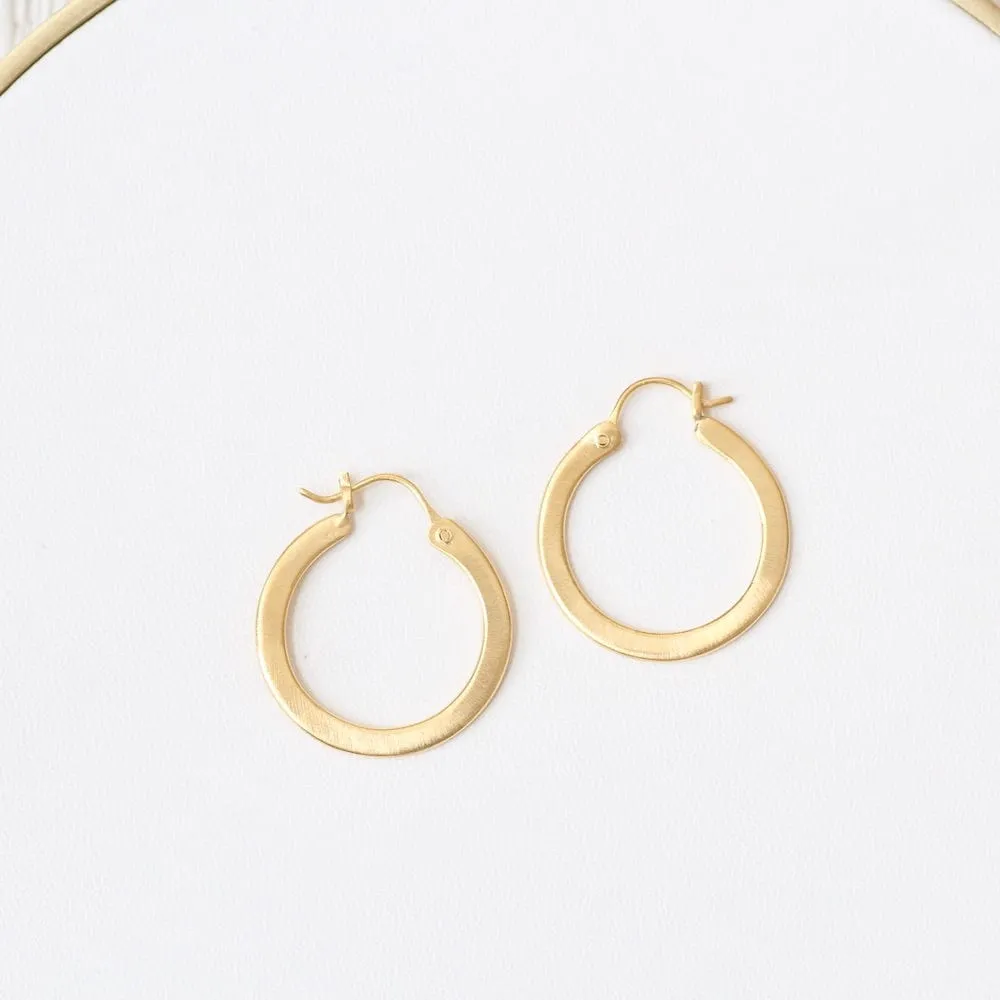 Gold Plated Small Flat Hoop