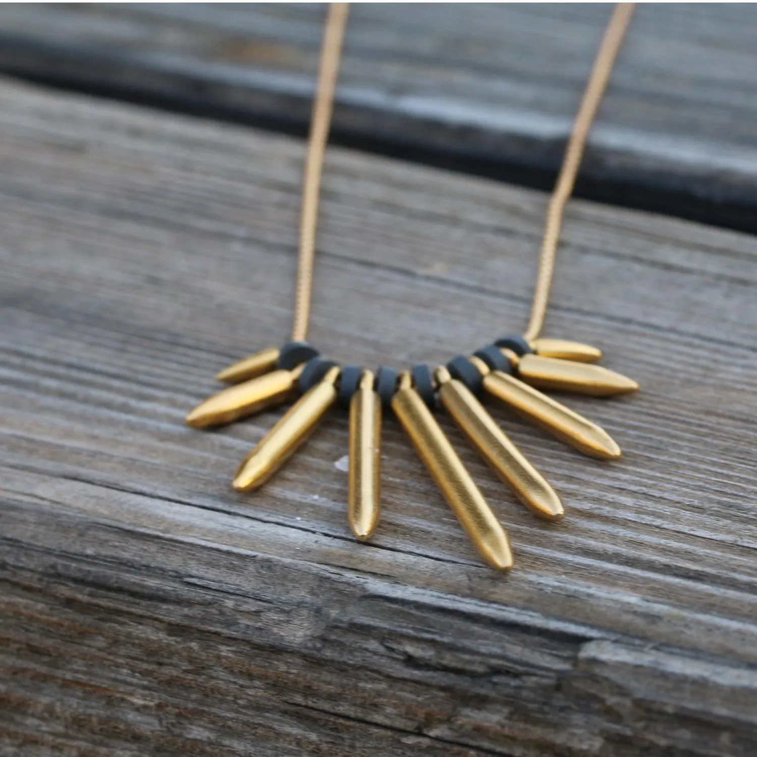 Gold Plated Spike Necklace