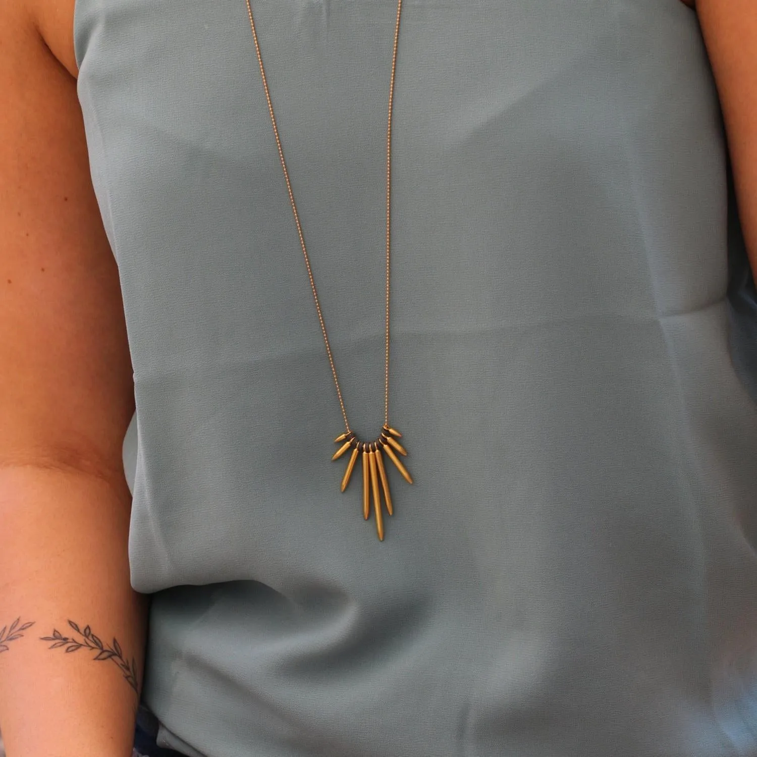 Gold Plated Spike Necklace