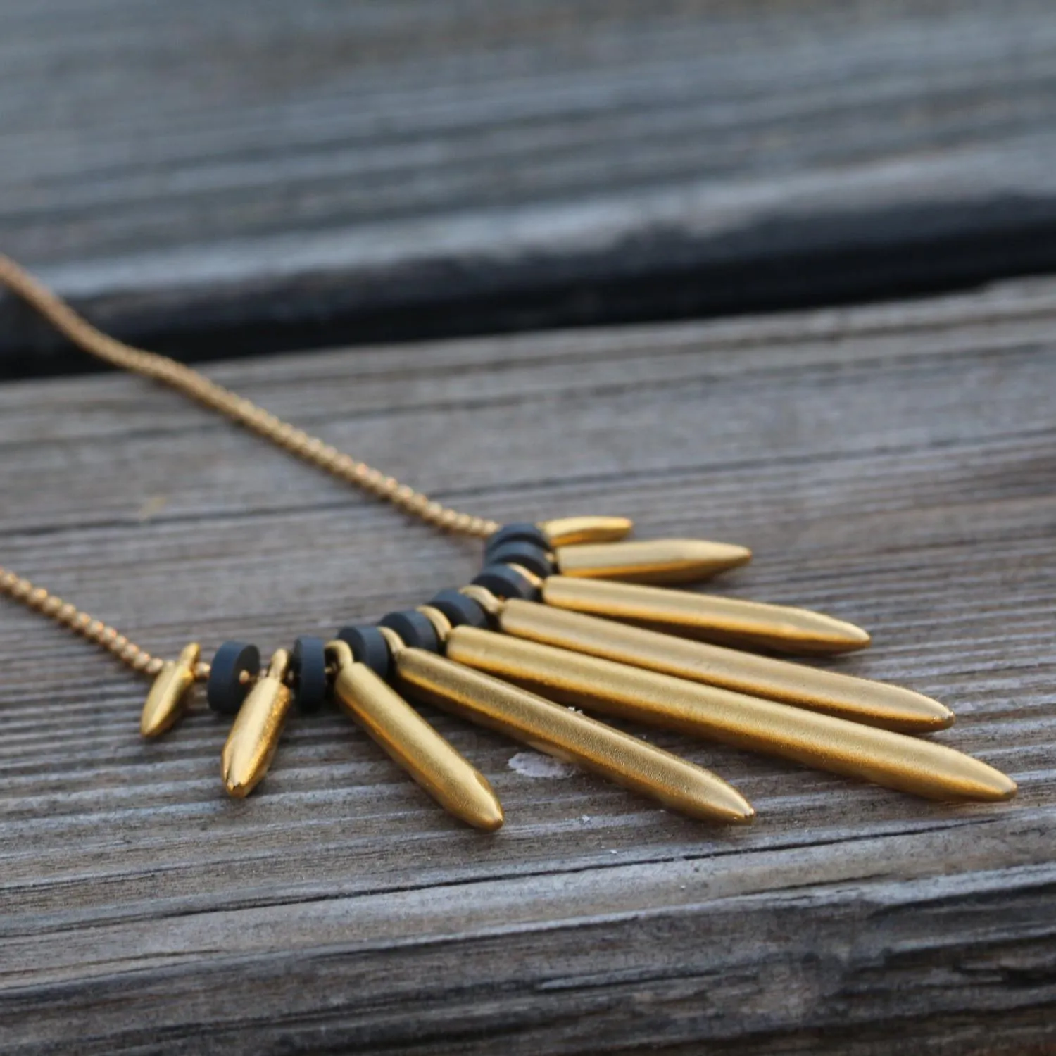 Gold Plated Spike Necklace