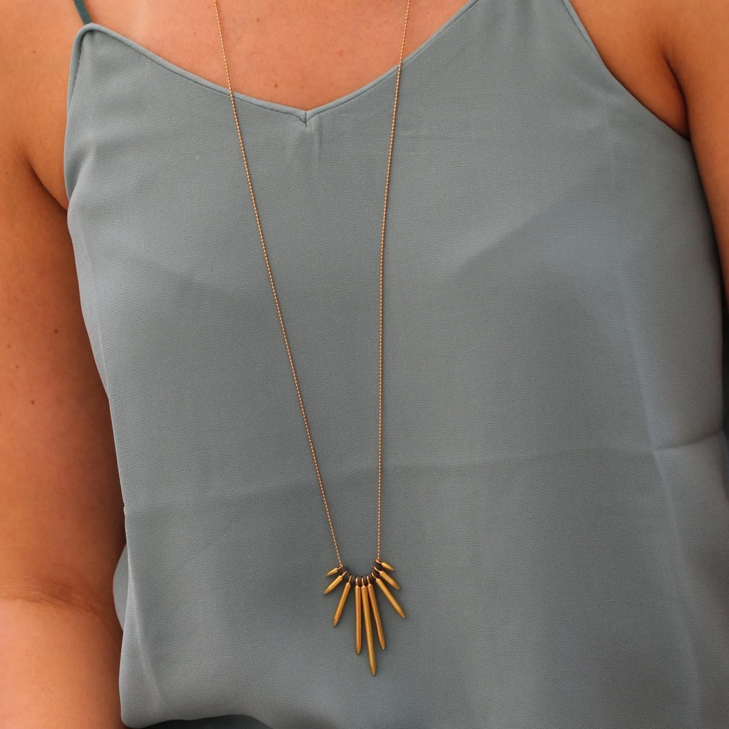 Gold Plated Spike Necklace
