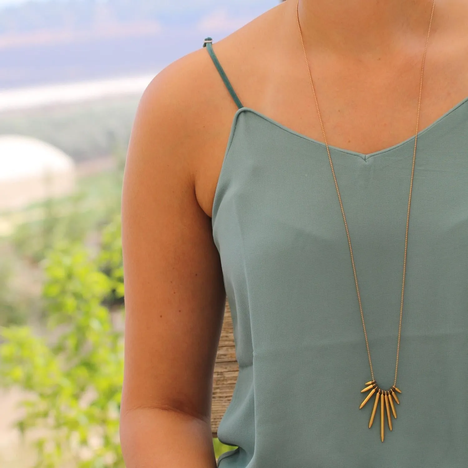 Gold Plated Spike Necklace