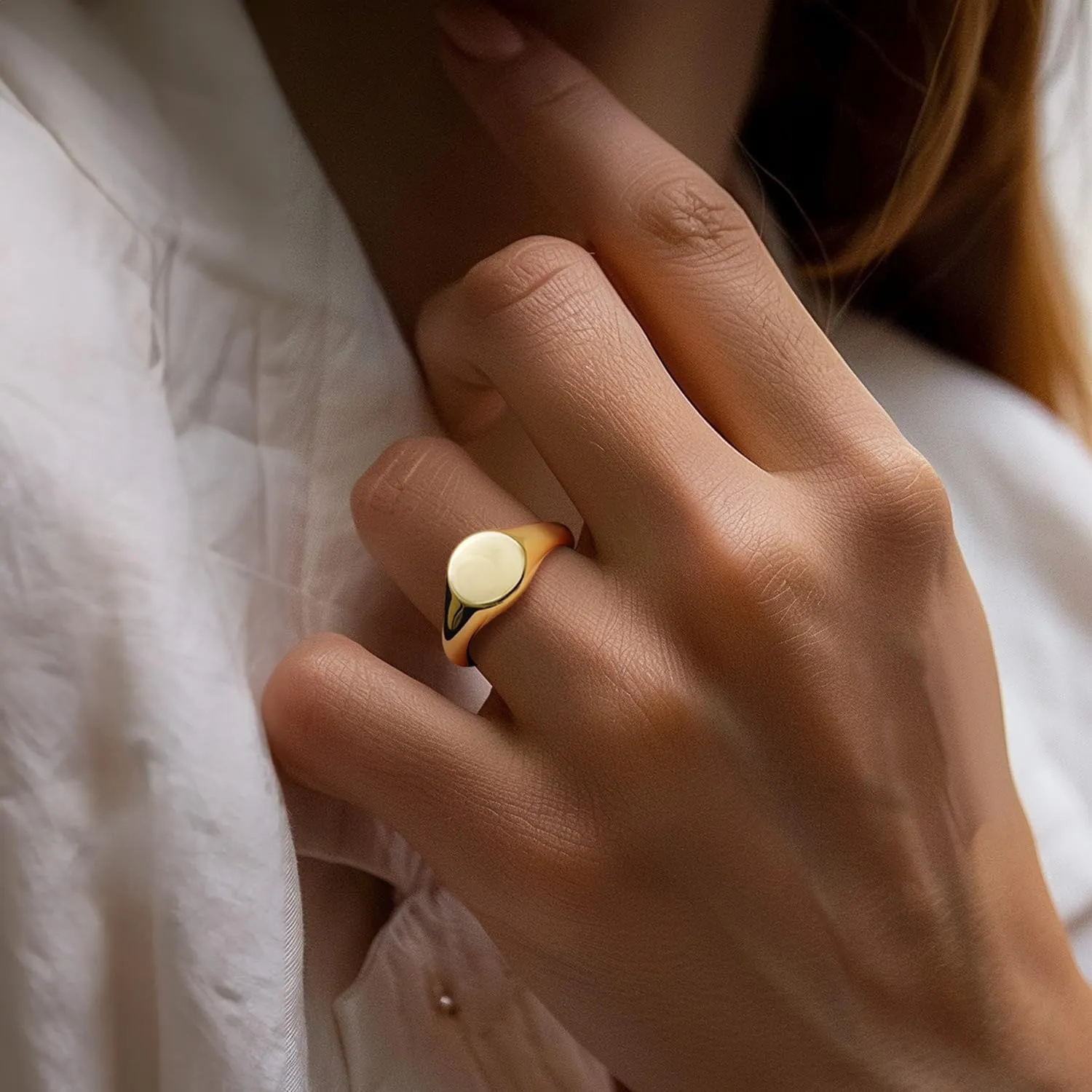 Gold Rings For women 14K Gold Jewelry Non Tarnish Everyday Jewelry Minimalist Statement Waterproof Rings For Women 5,6,7,8,9