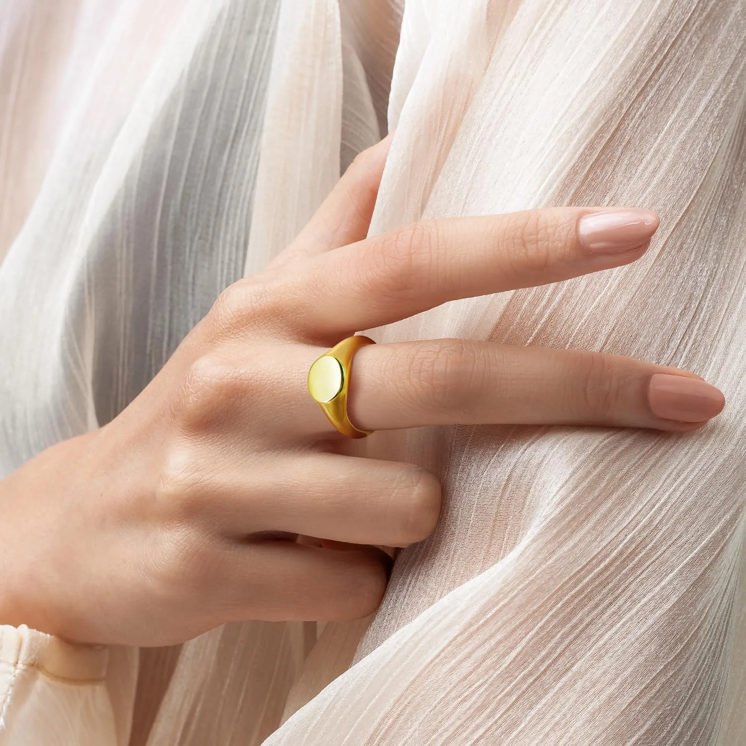 Gold Rings For women 14K Gold Jewelry Non Tarnish Everyday Jewelry Minimalist Statement Waterproof Rings For Women 5,6,7,8,9