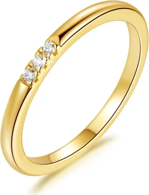 Gold Rings for Women Non Tarnish 14K Gold Ring Cubic Zirconia Rings Stacking Dainty Ring for Women & Everyday Wear (5, 6, 7, 8, 9)