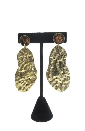 Gold Textured Earrings