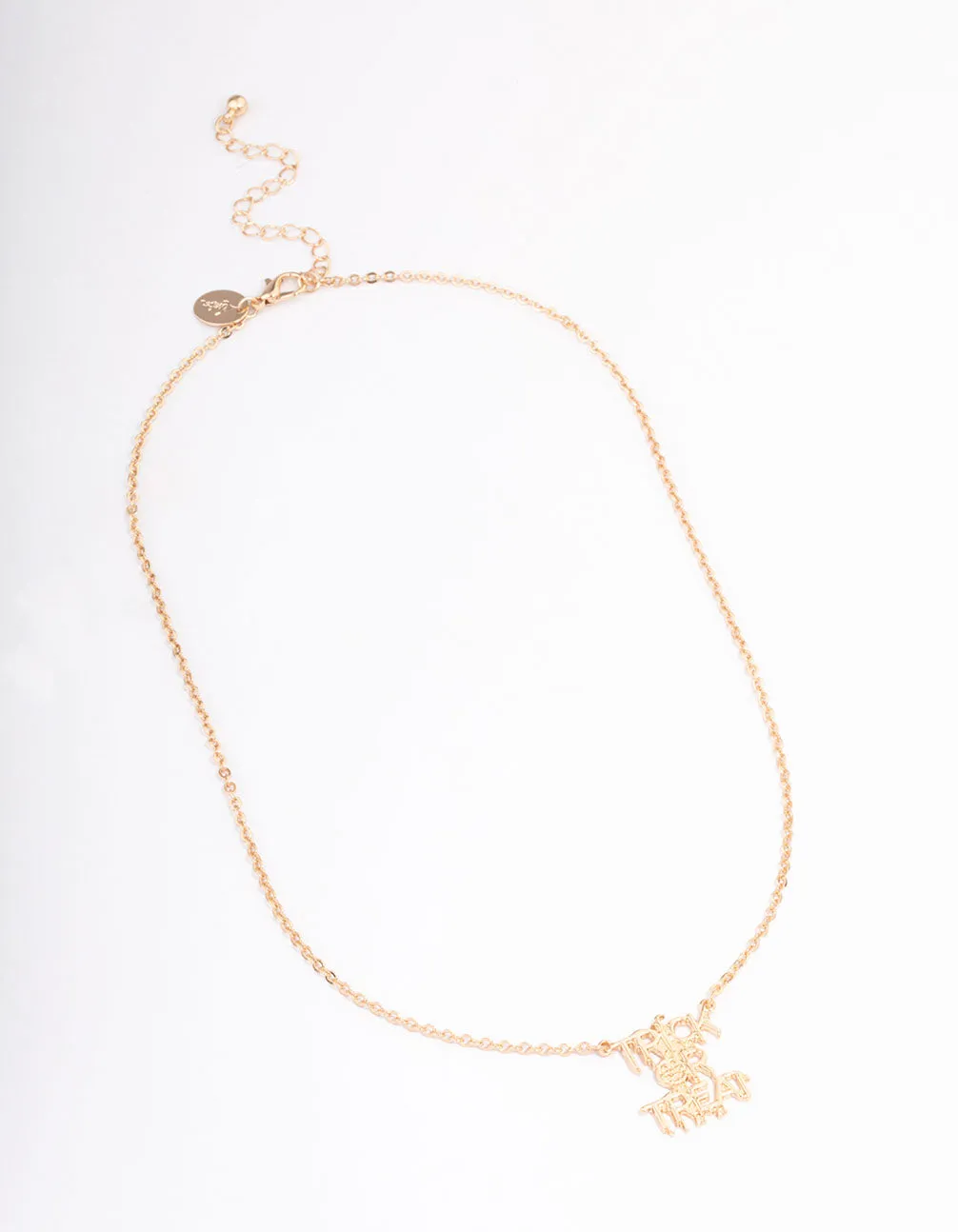 Gold Trick Or Treat Pumpkin Necklace