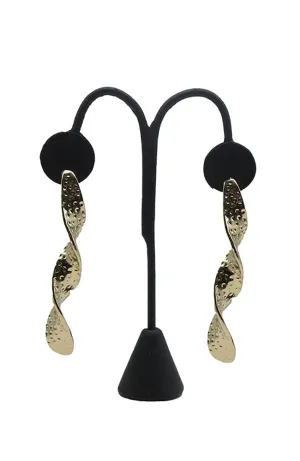 Gold Twist Dot Drop Earring