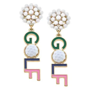 Golf Enamel Earring