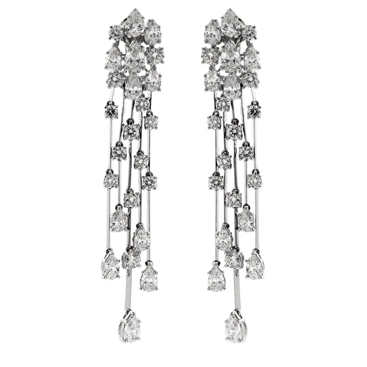 Graff Waterfall Platinum Diamond Earrings