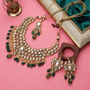 Green Heavy Indian Bridal Kundan Choker Set