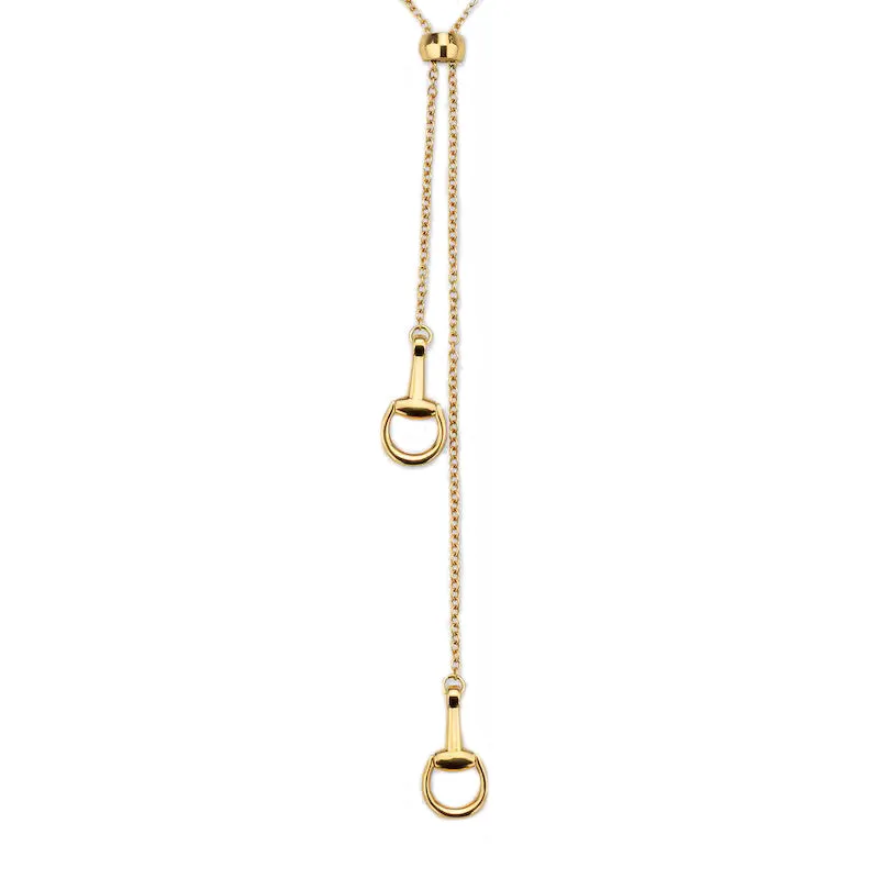 Gucci Horsebit 18ct Yellow Gold Lariat Necklace