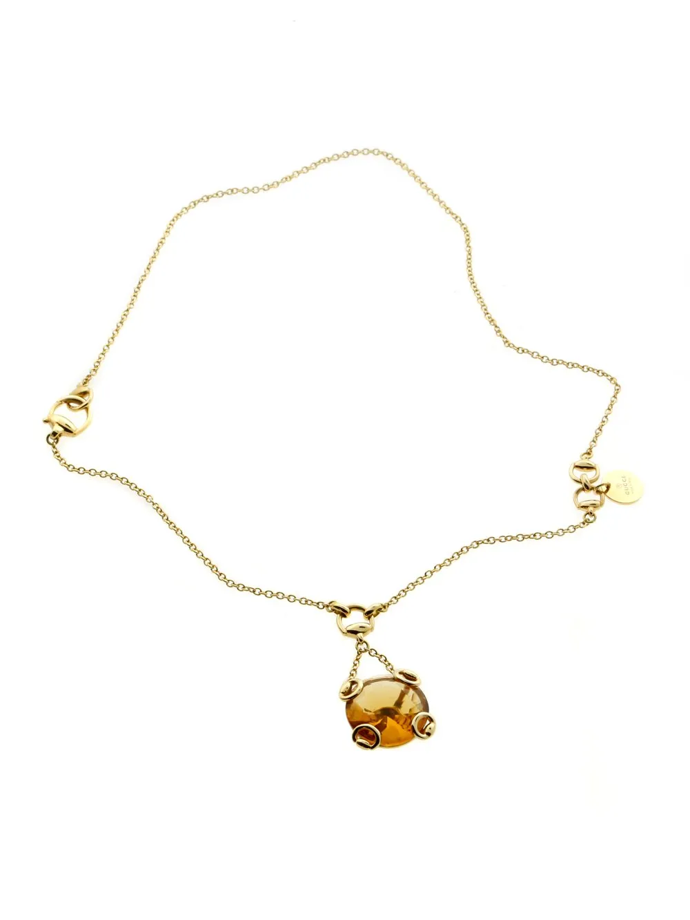 Gucci Horsebit Gold Citrine Necklace