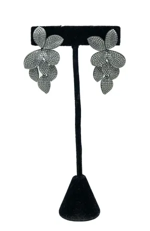 Gunmetal Clear Crystal Pave Earring