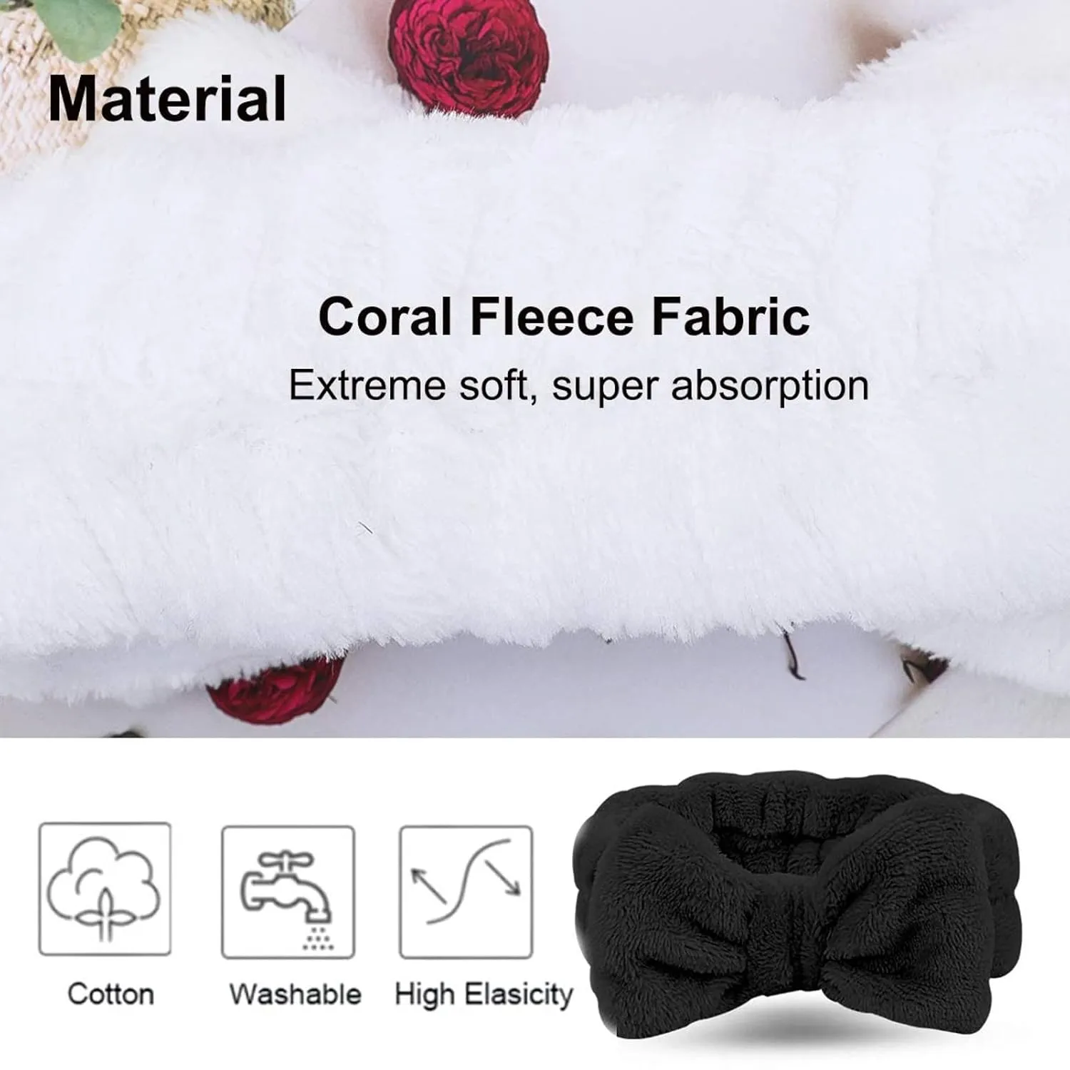 Hair Band for Girls and Women Makeup Face Washing Headband Towel Soft Coral Fleece Hair Band